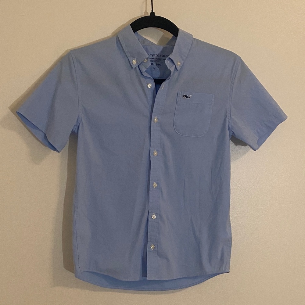 Vineyard Vines Performance Cotton Breakwater Short-Sleeve Shirt Boys M (12-14)